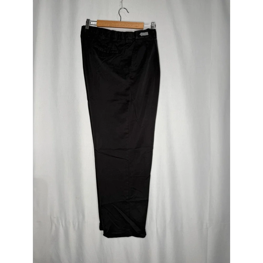 VTG Savane Mens Black Comfort Plus Waistband Pleated Dress Pants‎ 36X30 Cuffed